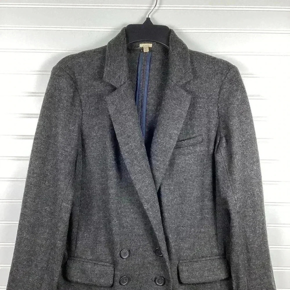 J. Crew NWOT 6 Dark Charcoal Gray 100% Wool Women's Button Front Blazer Size - Picture 11 of 11